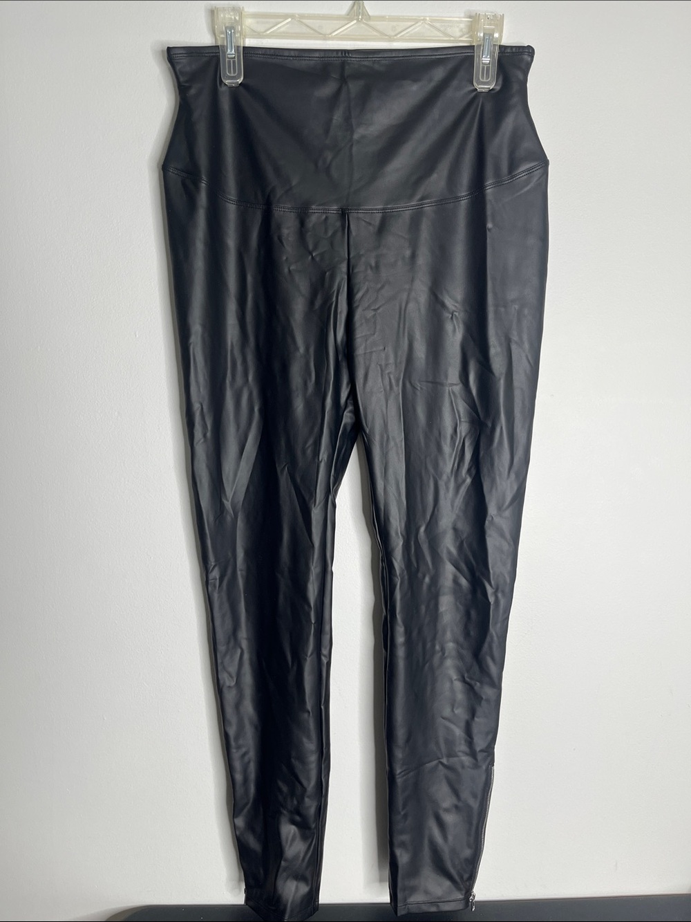 Yummie XL High-Rise Black Faux Leather Leggings